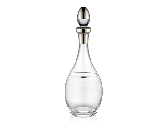 Smooth Geometrik Desenli Gümüş Yaldızlı Dekanter