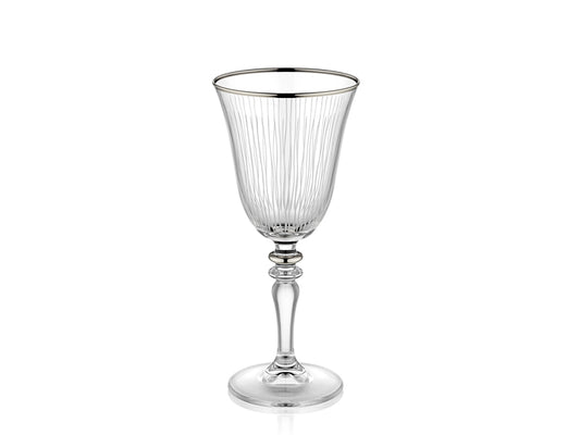 Venüs İnce Çizgi Desenli Gümüş Yaldızlı Kadeh