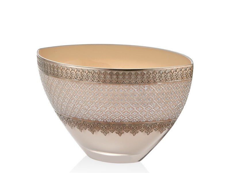 Zişan Desenli Platin Kaplama Dekoratif Kase