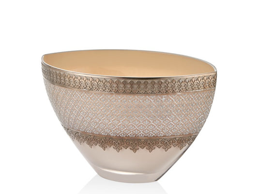 Zişan Desenli Platin Kaplama Dekoratif Kase