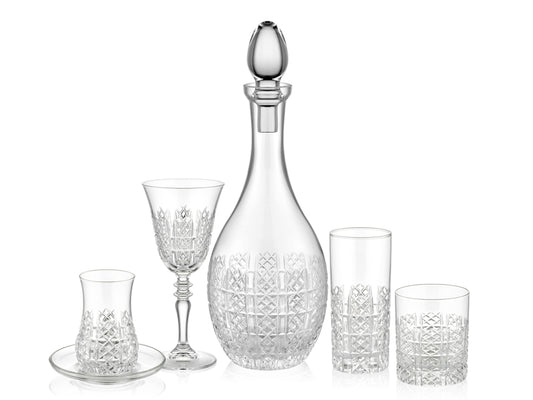 Paris Kristal Desenli 5 Parça Cam Seti