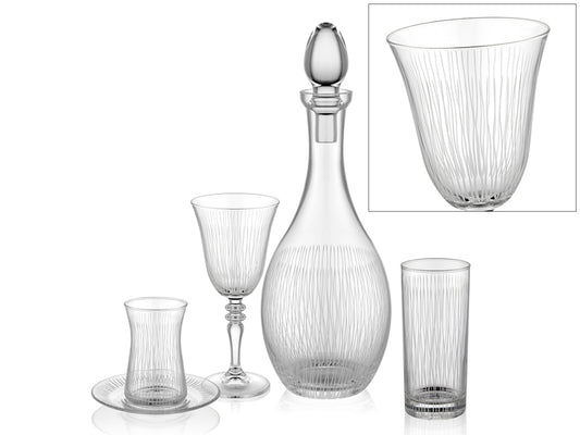 Venüs İnce Çizgi Desenli 4 Parça Cam Set